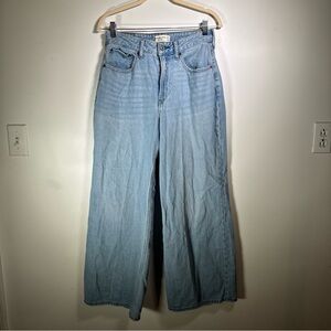 Abercrombie And Fitch The Wide Leg High Rise Jeans Curve Love Size 27 Short